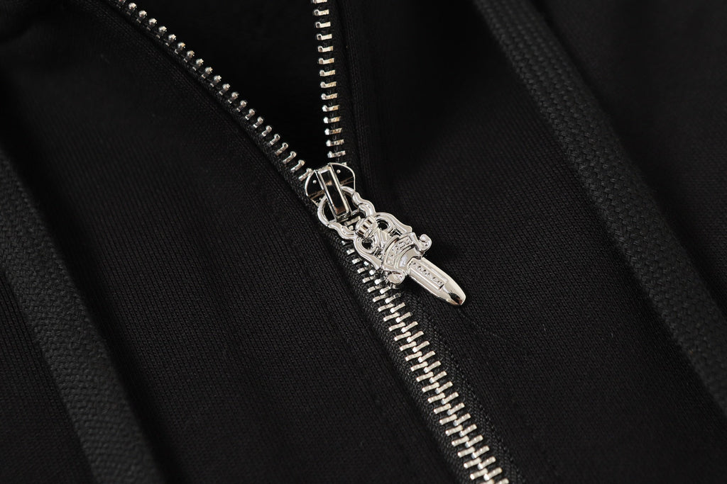 Chrome-Hearts Colorful Rhinestone Hoodie - Black Gothic Street Sweatshirt 2608