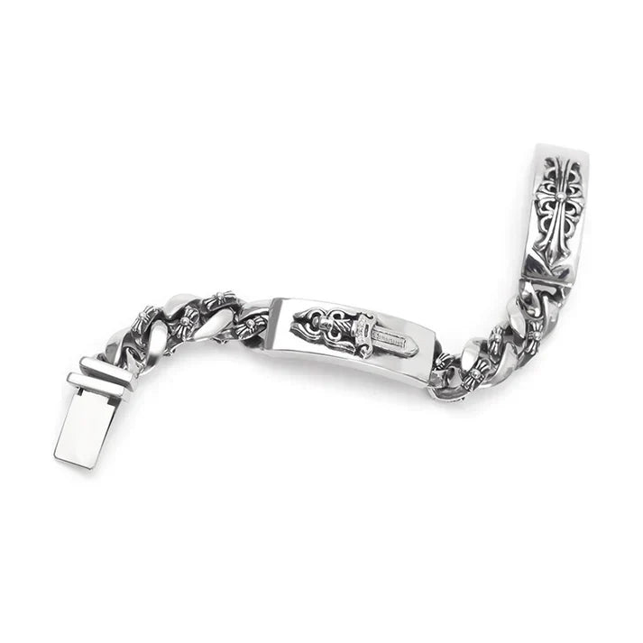 Chrome-Hearts DOUBLE ID FANCY LINK BRACELET -8