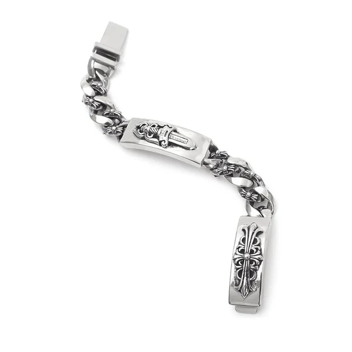 Chrome-Hearts DOUBLE ID FANCY LINK BRACELET -8